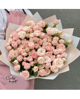 25 пионовидных кустовых Роз Бомбастик